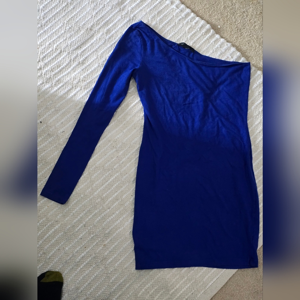 One sleeve Blue Mini Dressa